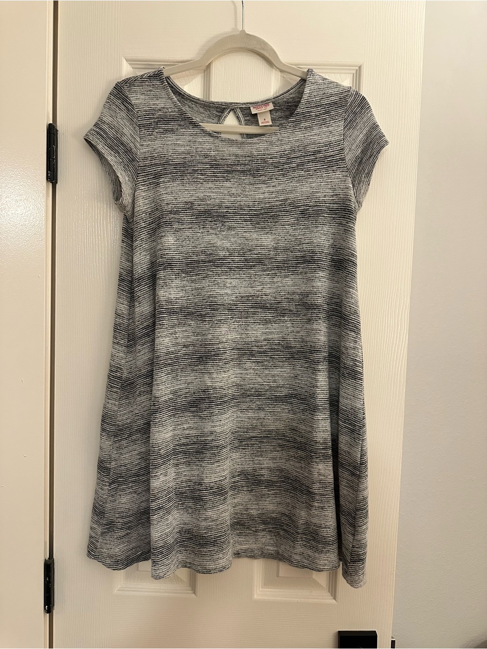 Mossimo Supply Co. Gray & White Striped Mini Dress